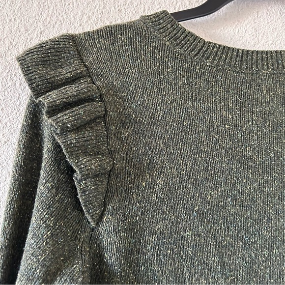 Club Monaco Women’s Wool Silk Blend Knit Dress Sz Small Green Holiday Fall Party - Picture 10 of 11